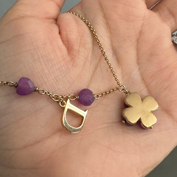 Christian Dior Crystal & Jadeite Clover Necklace | NWOT - Picture 4 of 8